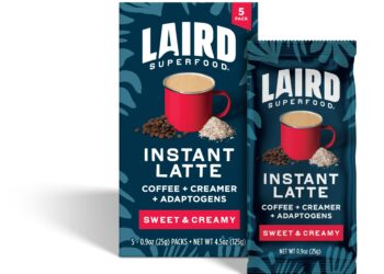 Sweet & Creamy Instant Latte combines Laird Superfood’s premium freeze-dried coffee blend