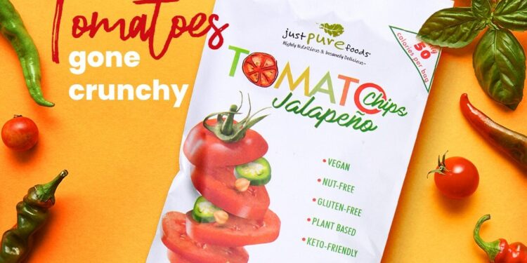 The new Highly Nutritious & Insanely Delicious™ Crunchy Tomato Chips from Just Pure Foods