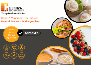 Chinova Bioworks’ Mushroom Fiber, Chiber™, approved as clean-label shelf-life extender