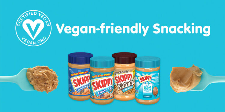 Skippy® Peanut Butter varieties certified 100% vegan
