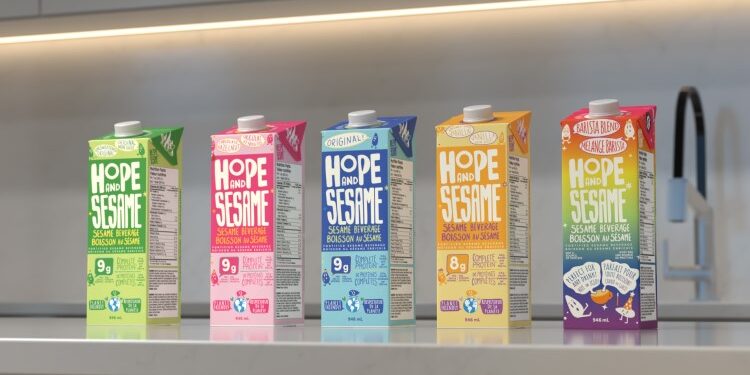 Planting Hope’s Hope and Sesame® Sesamemilk has the lowest water usage across dairy and plant milks, per life cycle assessment with Planet FWD