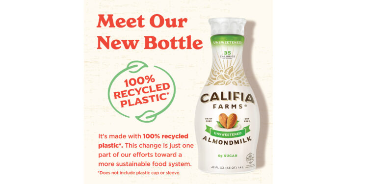 Califia Farms® converts all North American bottles to 100% recycled plastic*