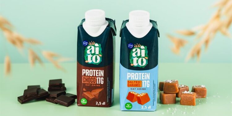 New plant-based Fazer Aito Salted Caramel and Choco protein drinks now in stores