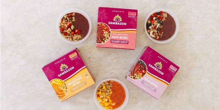 SAMBAZON® launches new pre-topped, no-sugar-added Açaí & Smoothie Bowls